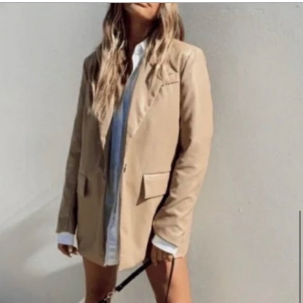Joie Faux Leather Vegan Blazer